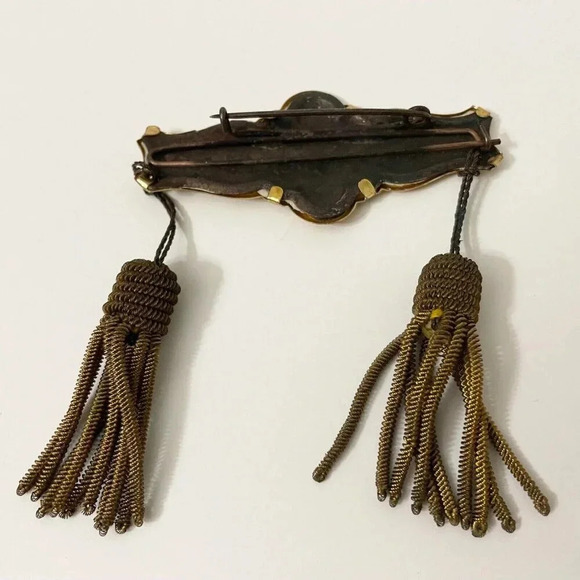 Vintage Orange Young Britons Pin with  Tassles Dom Regali Co Toronto - Picture 9 of 12